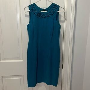 Vintage blue sleeveless midi dress